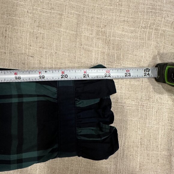 J.Crew Ruffle Collar Plaid Shirt with Crystal Buttons – Size 0 - Picture 6 of 6